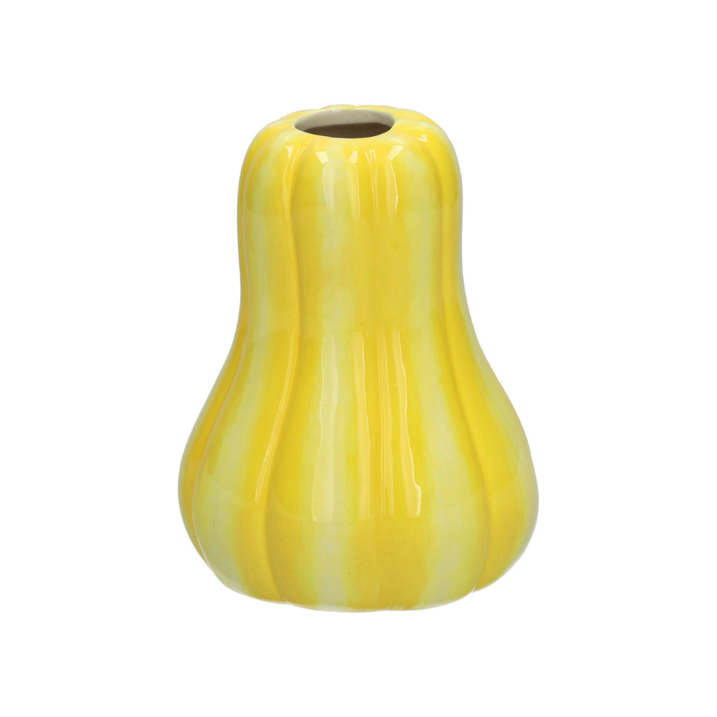Vaas flespompoen geel 11 x 14.5 cm