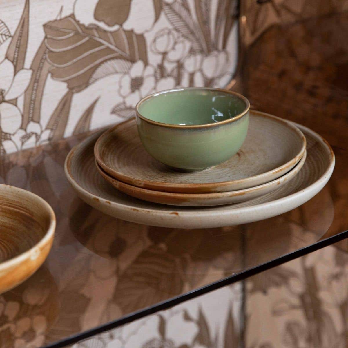 HKliving Dinerbord Chef Ceramics Rustic Cream/Brown 26 cm