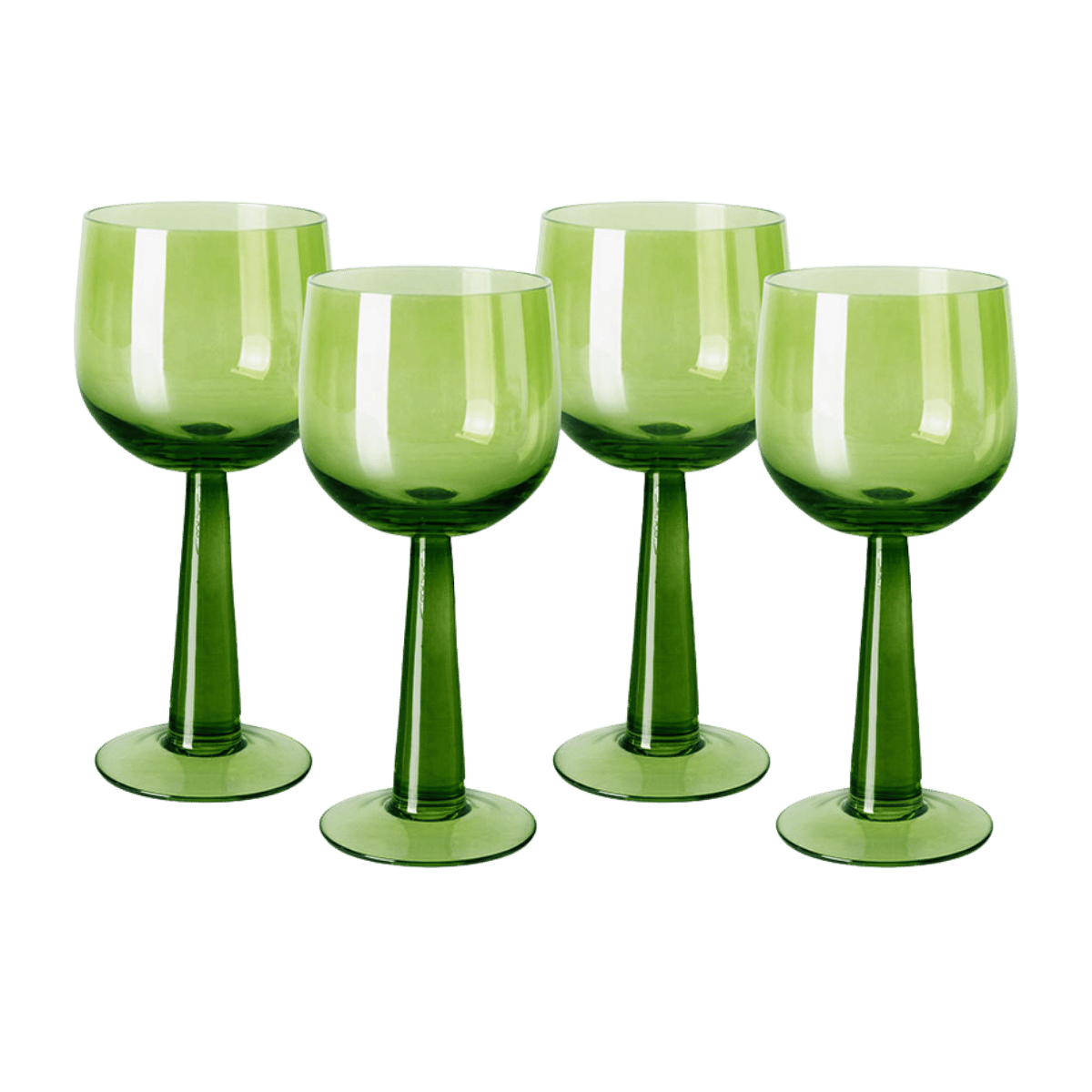 HKliving Wijnglazen Hoog The Emeralds Lime Green 4 stuks 0.24 L