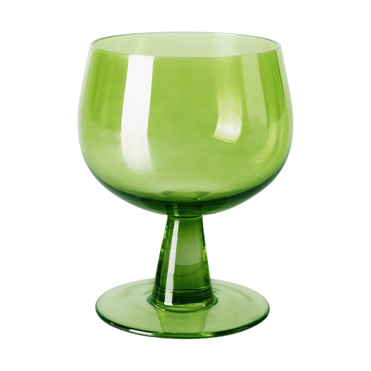 HKliving Wijnglazen Laag The Emeralds Lime Green 4 stuks 0.25 L
