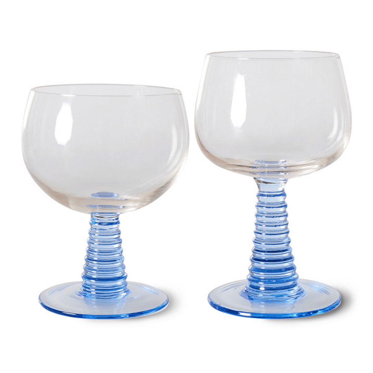 Hkliving Wijnglas Swirl Hoog Blauw 0.25 L