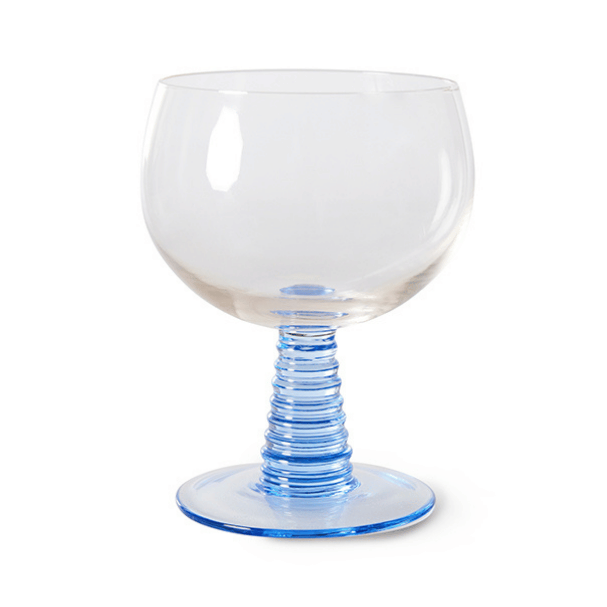 Hkliving Wijnglas Swirl Laag Blauw 0.35 L