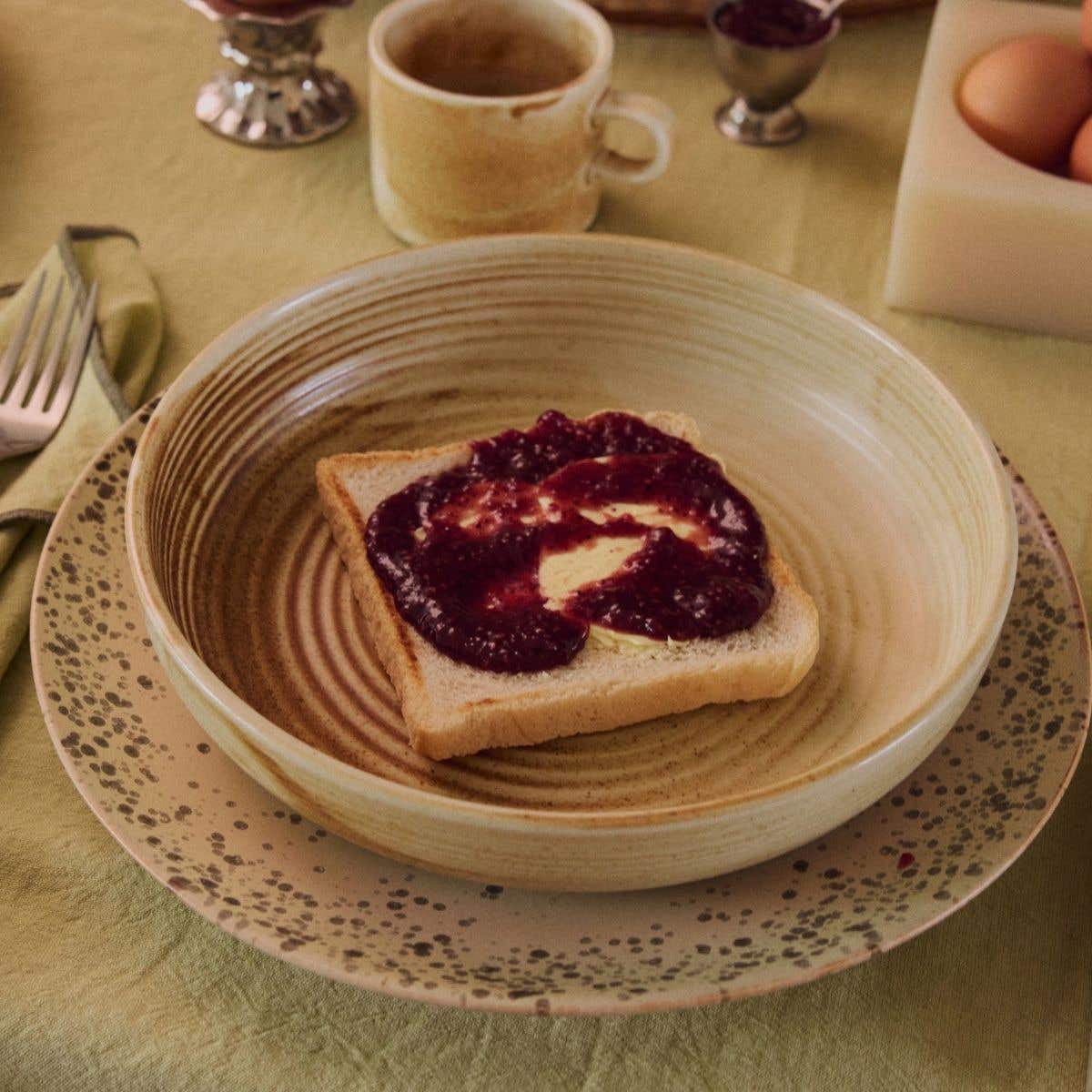 HKliving Diepbord Chef Ceramics Rustic Cream/Brown L 21.5 cm