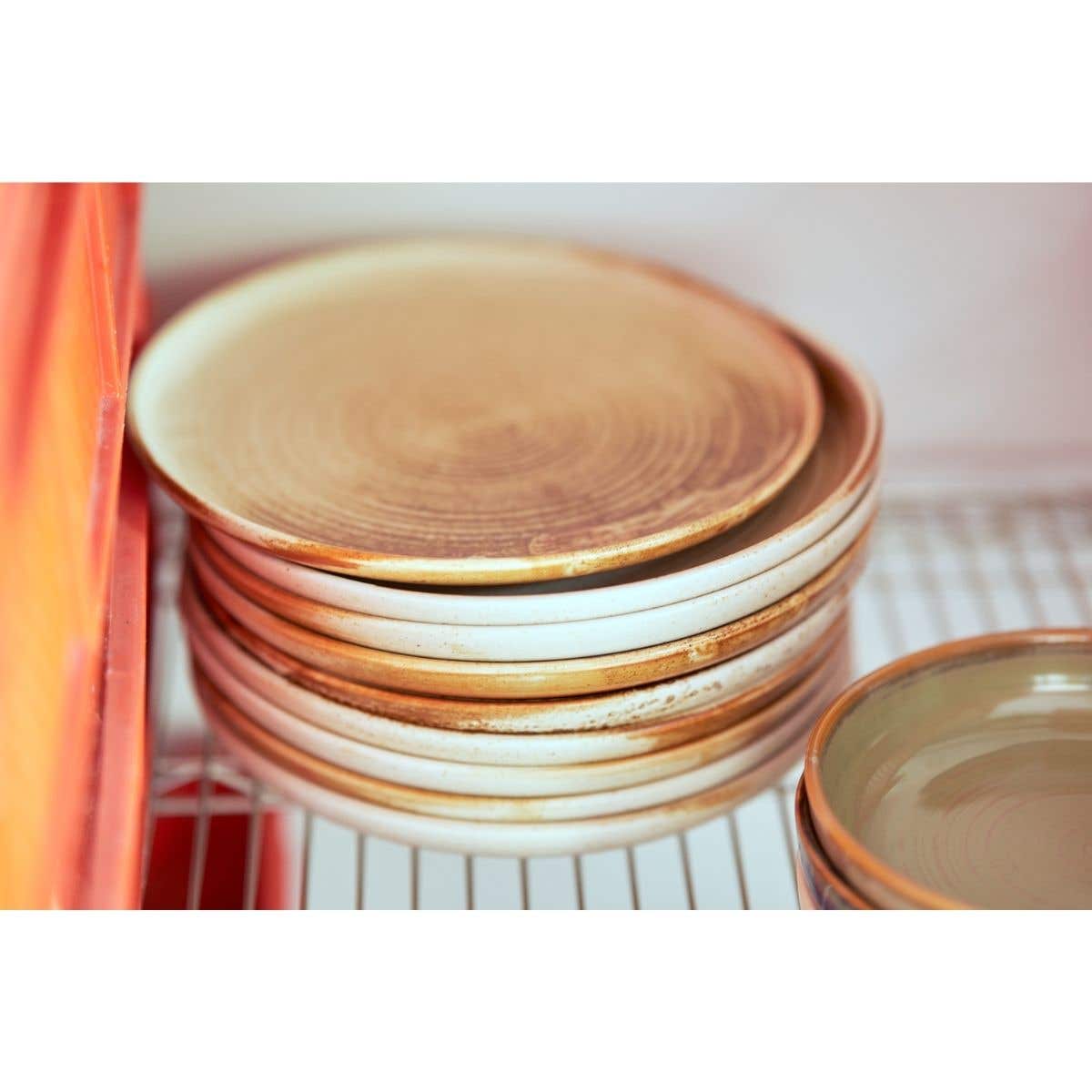HKliving Bijgerechtbord Chef Ceramics Rustic Cream/Brown 20 cm