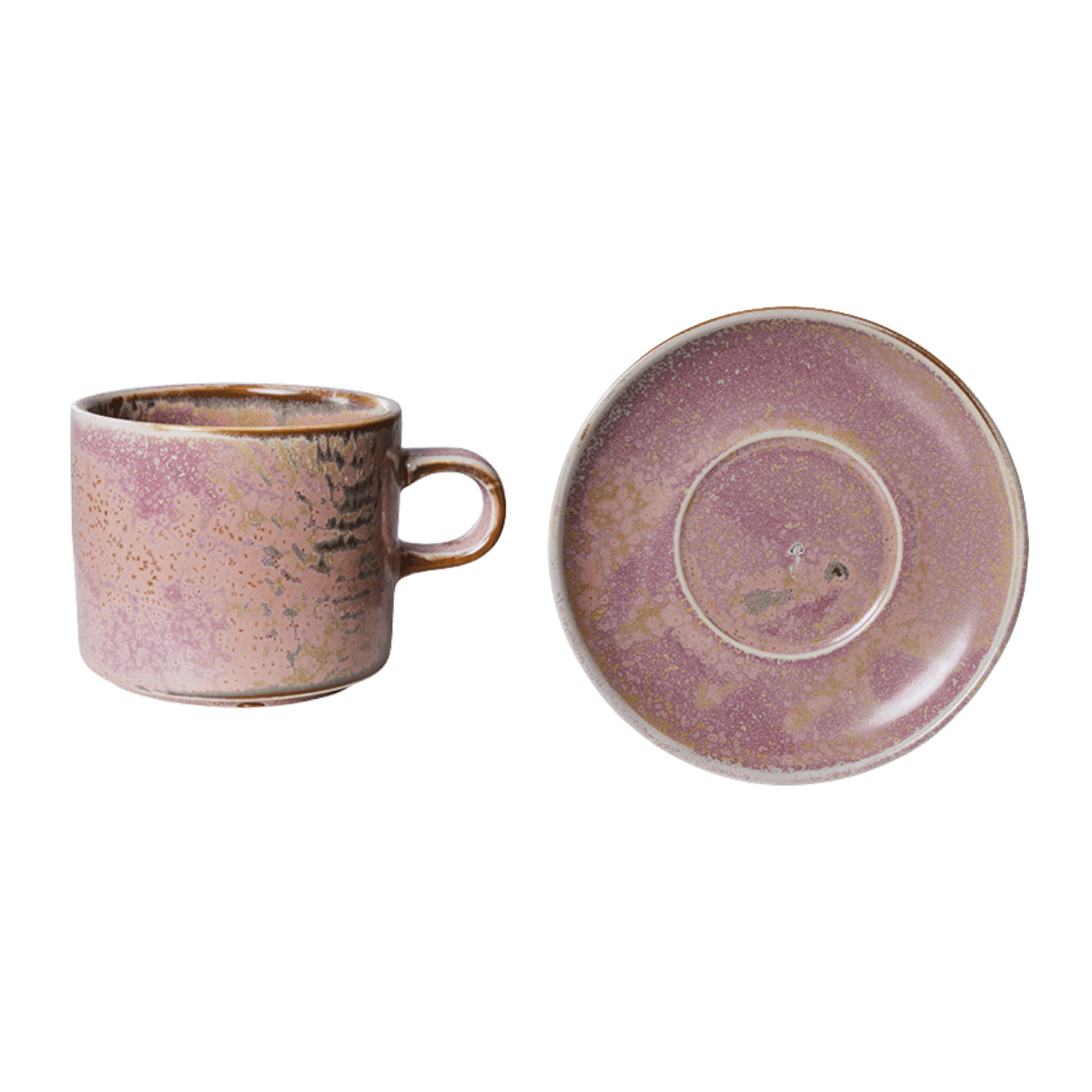 HKliving Kop en Schotel Chef Ceramics Rustic Pink