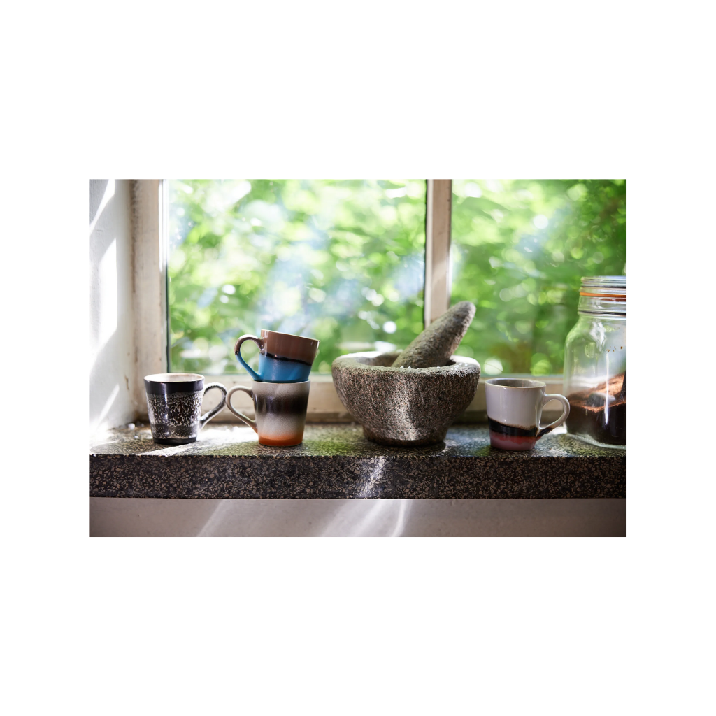 HKliving 70s Ceramics espresso mugs Funky 4 stuks