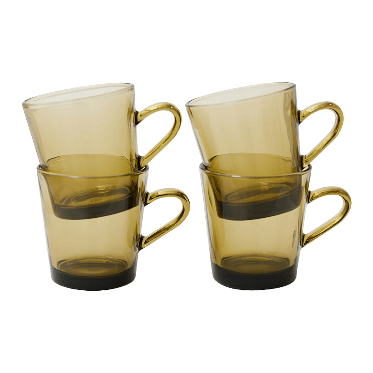 HKliving Koffieglazen 70's Glassware Mud Brown 4 stuks 0.23 L