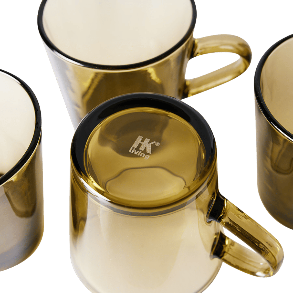 HKliving Koffieglazen 70's Glassware Mud Brown 4 stuks 0.23 L