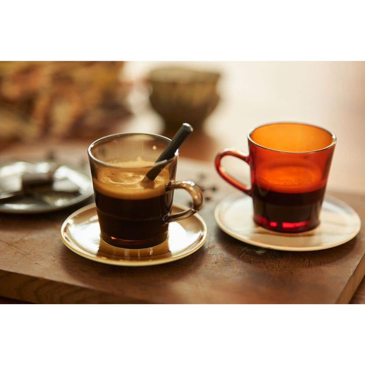 HKliving Koffieglazen 70's Glassware Mud Brown 4 stuks 0.23 L