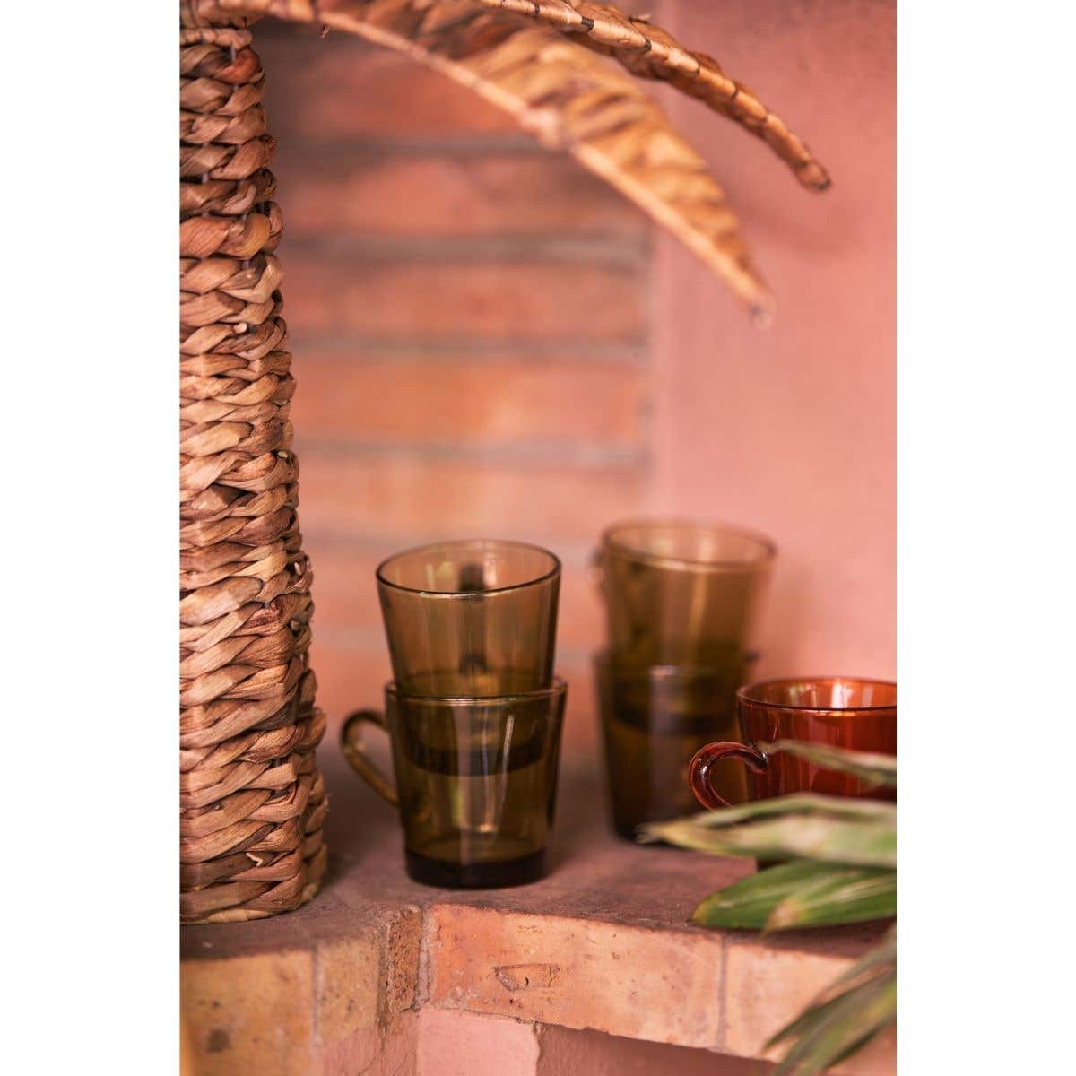 HKliving Koffieglazen 70's Glassware Mud Brown 4 stuks 0.23 L
