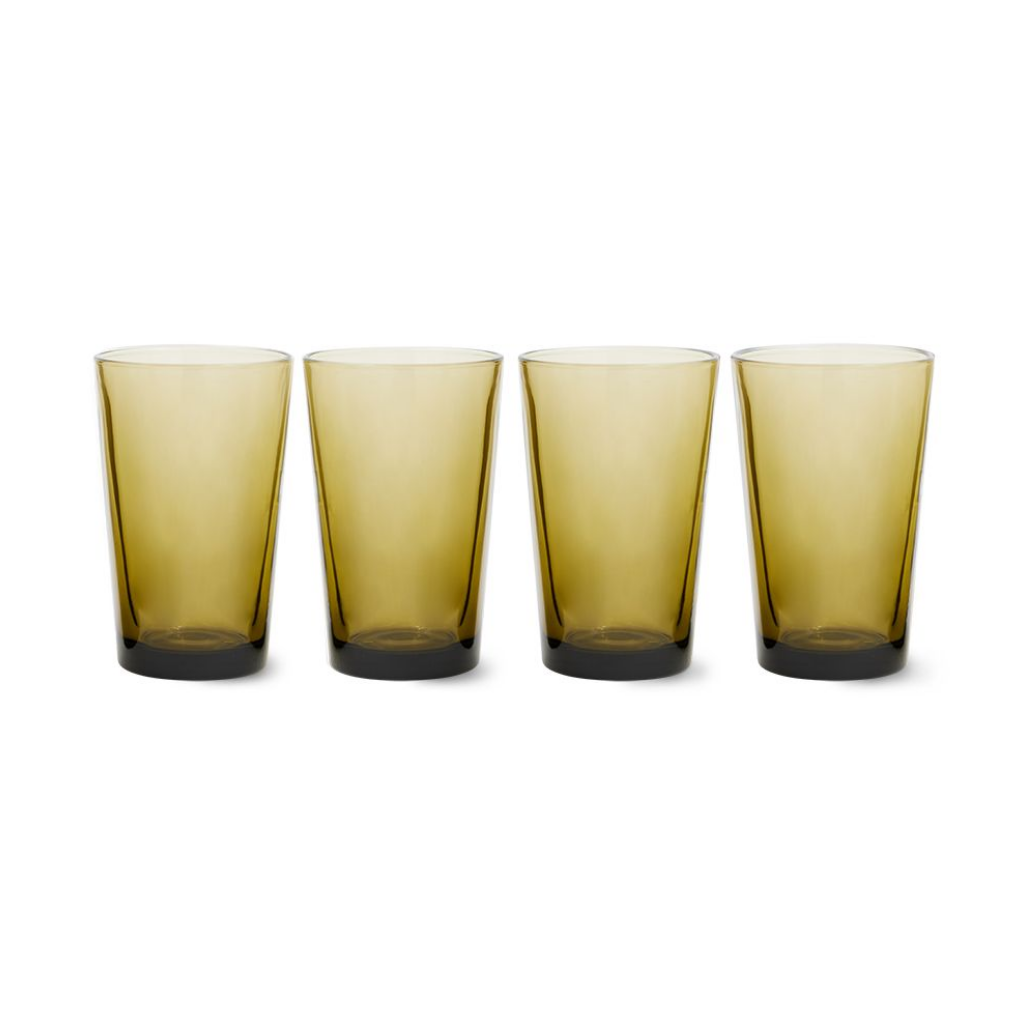 HKliving 70S Glassware Tea Glasses Mud Brown 4 stuks