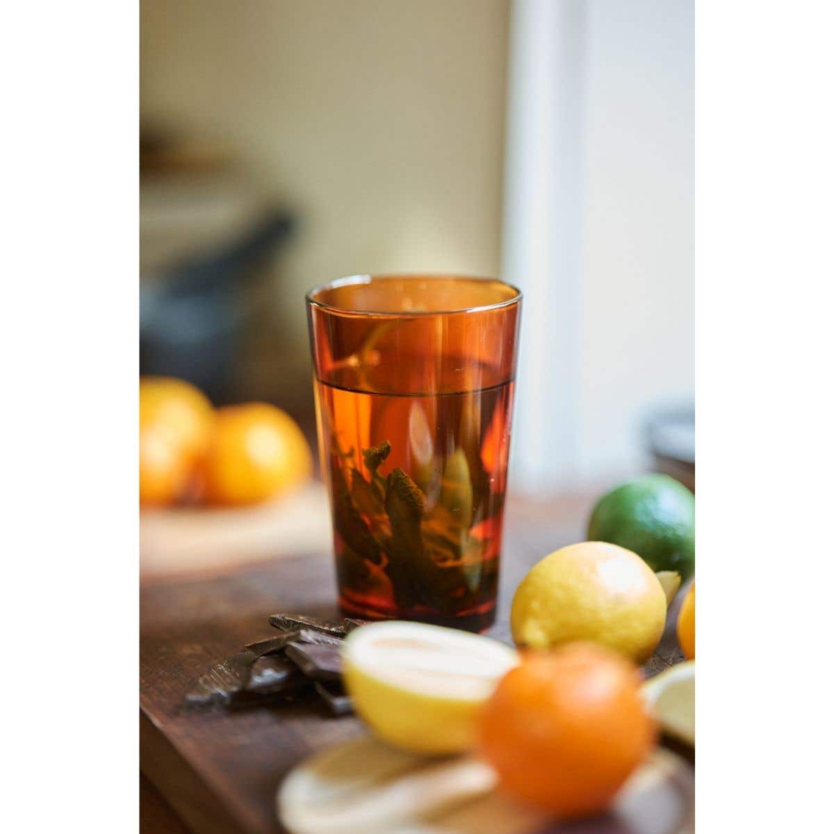 HKliving Theeglazen 70's Glassware Amber Brown 4 stuks 0.43 L