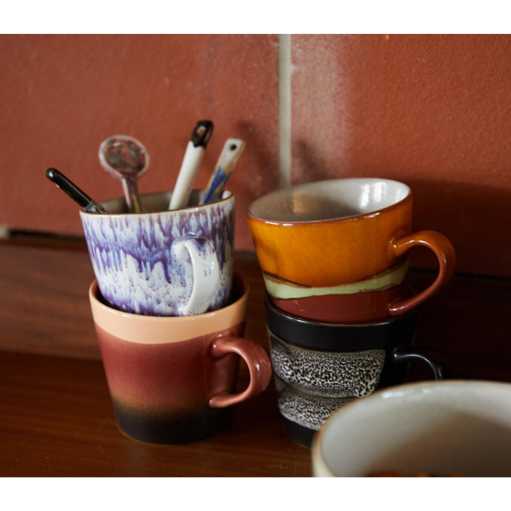 HKliving 70s Ceramics Americano mugs Friction 4 stuks