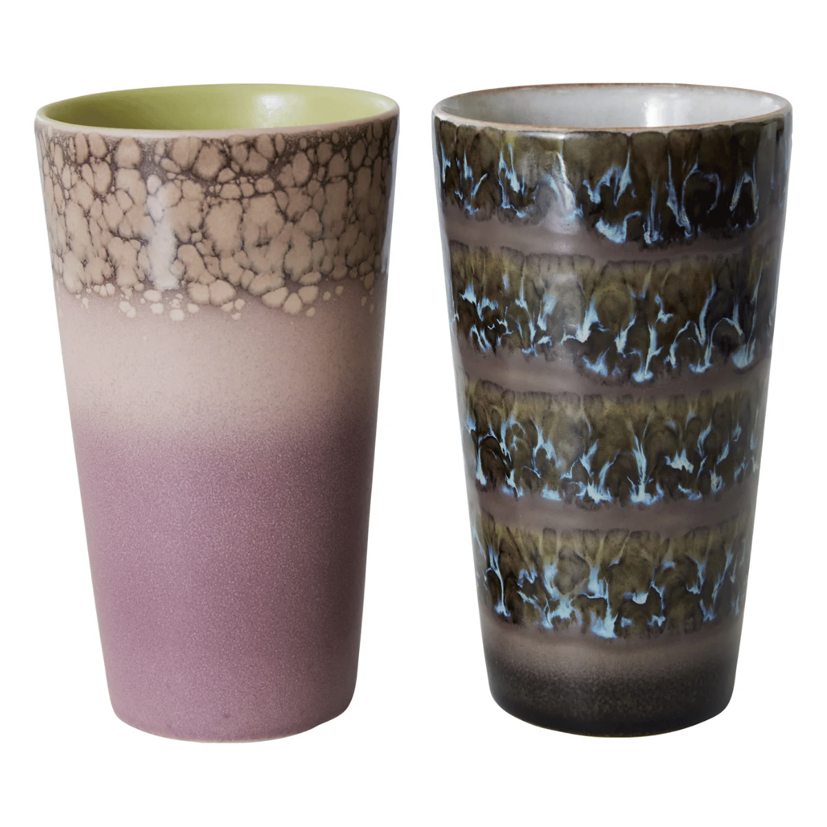 HKliving 70s Ceramics latte mugs Forest 2 stuks