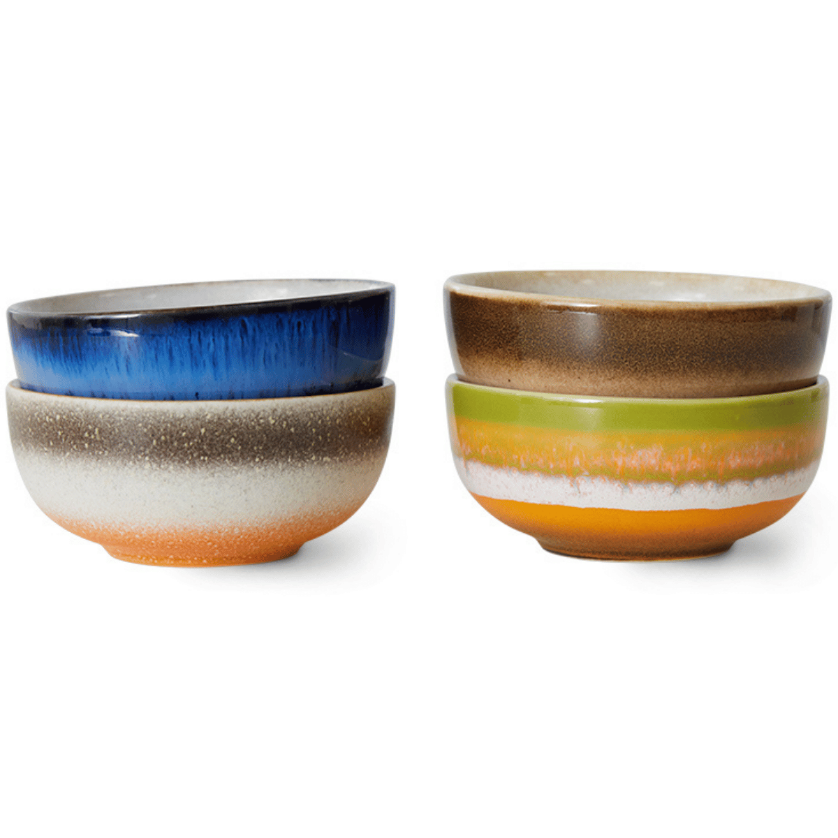 HKliving 70S Ceramics xs Bowls, Sierra 4 stuks