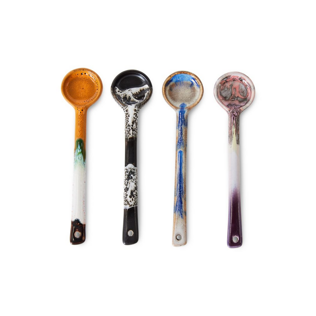 HKliving 70S Ceramics Spoons M, Force 4 stuks