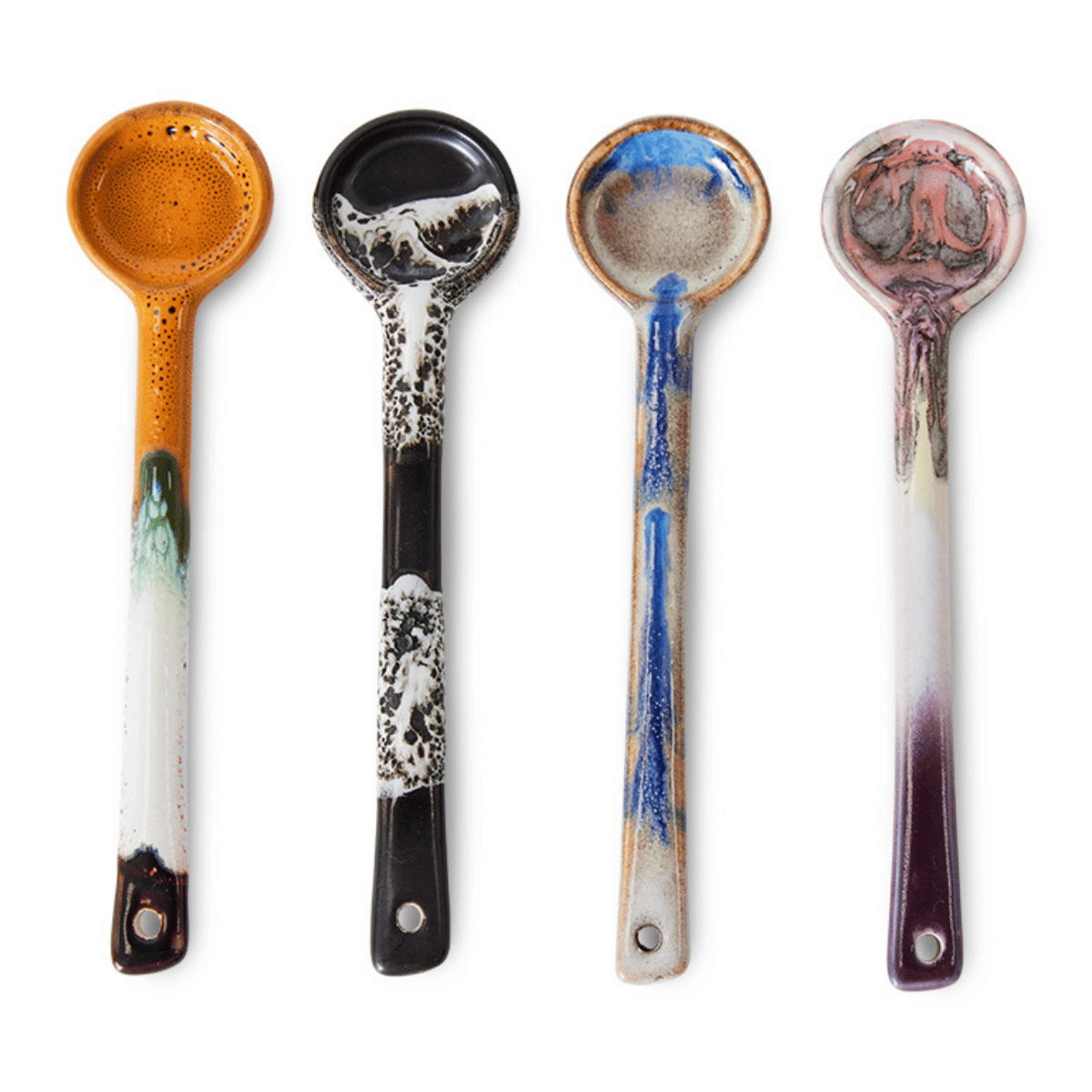 HKliving 70S Ceramics Spoons M, Force 4 stuks