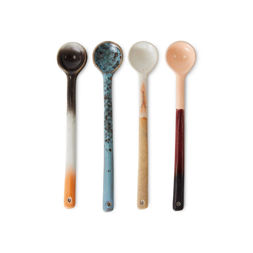 HKliving 70S Ceramics Spoons L, Breeze 4 stuks