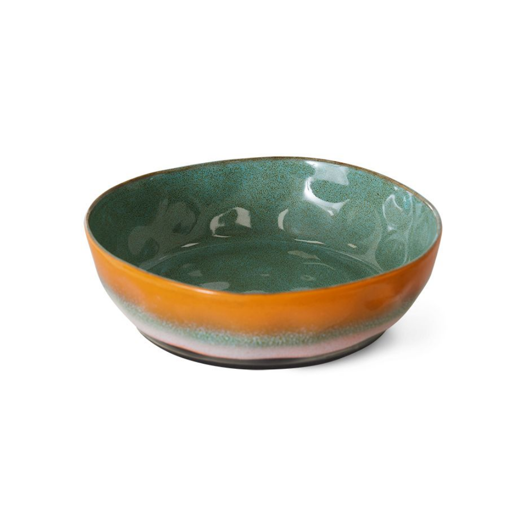 HKliving 70S Ceramics Pasta Bowls, Golden Hour 2 stuks