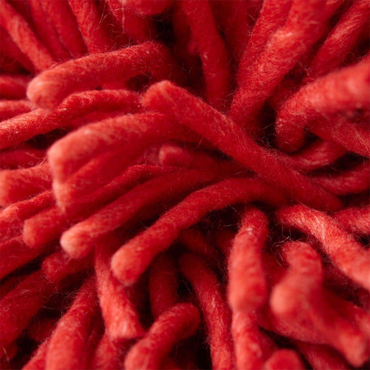 HKliving Sierkussen Rugged Woolen Cherry Red 50 x 50 cm