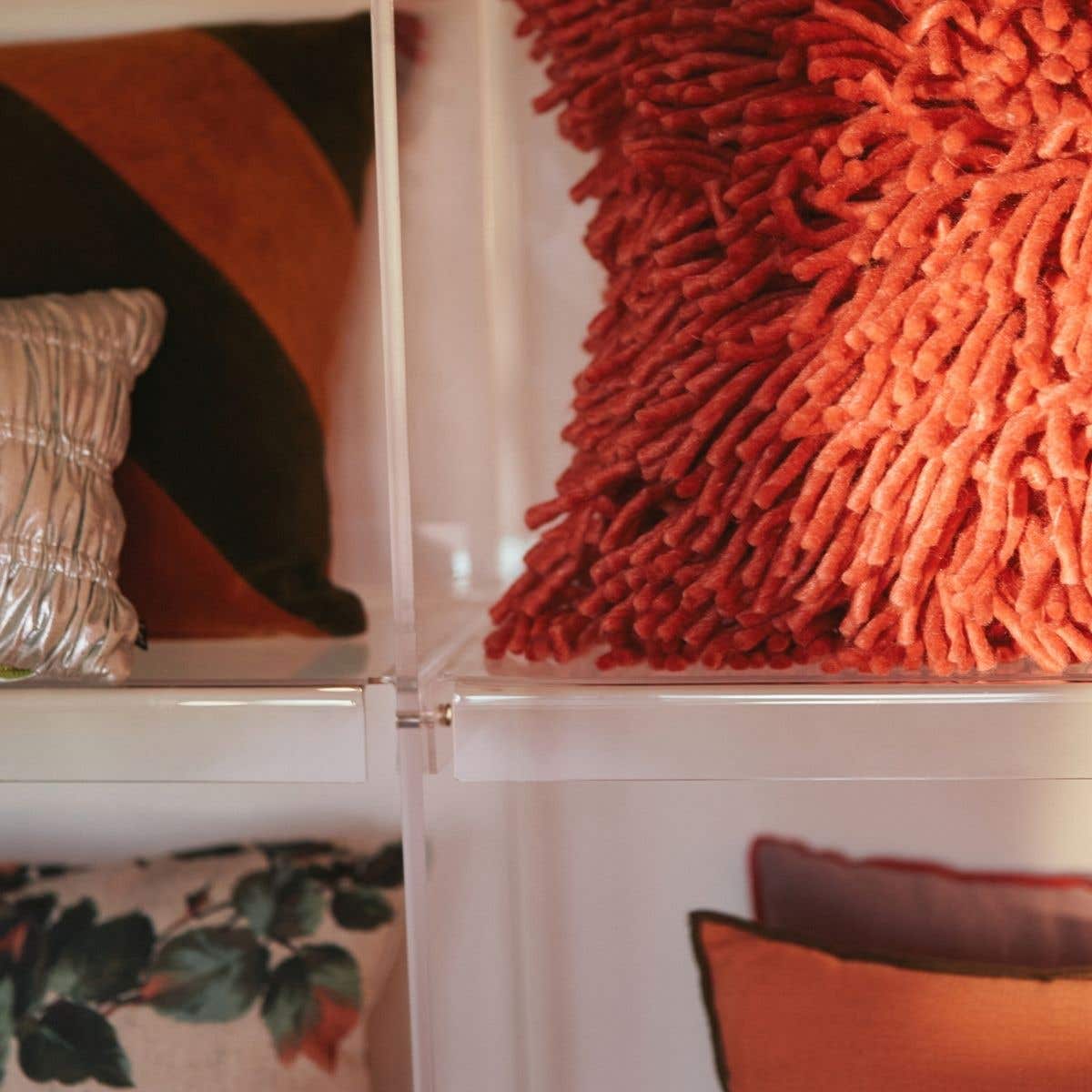 HKliving Sierkussen Rugged Woolen Cherry Red 50 x 50 cm
