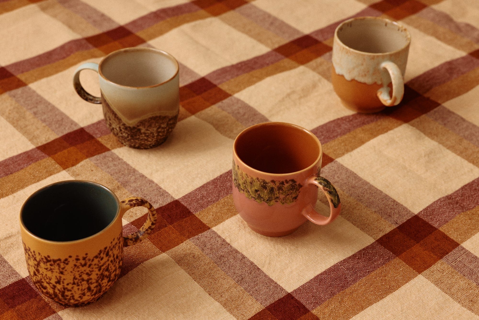 HKliving Koffiekopje 70's Ceramics Cape 4 stuks 0.25 L