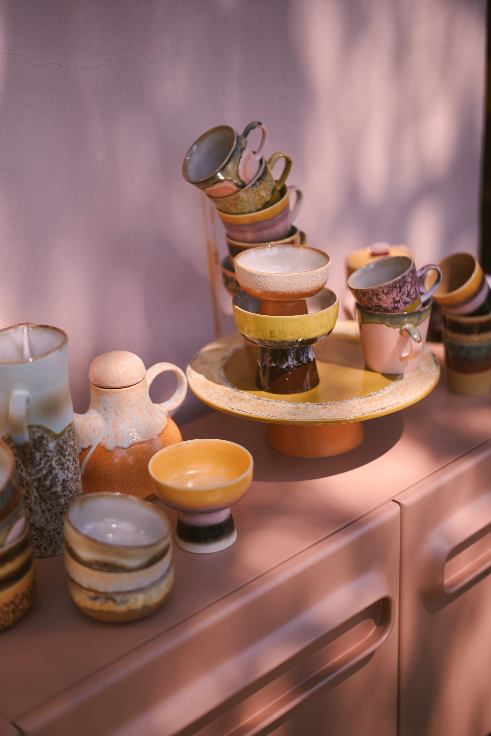 HKliving Taartplateau 70's Ceramics Papaya 33 cm