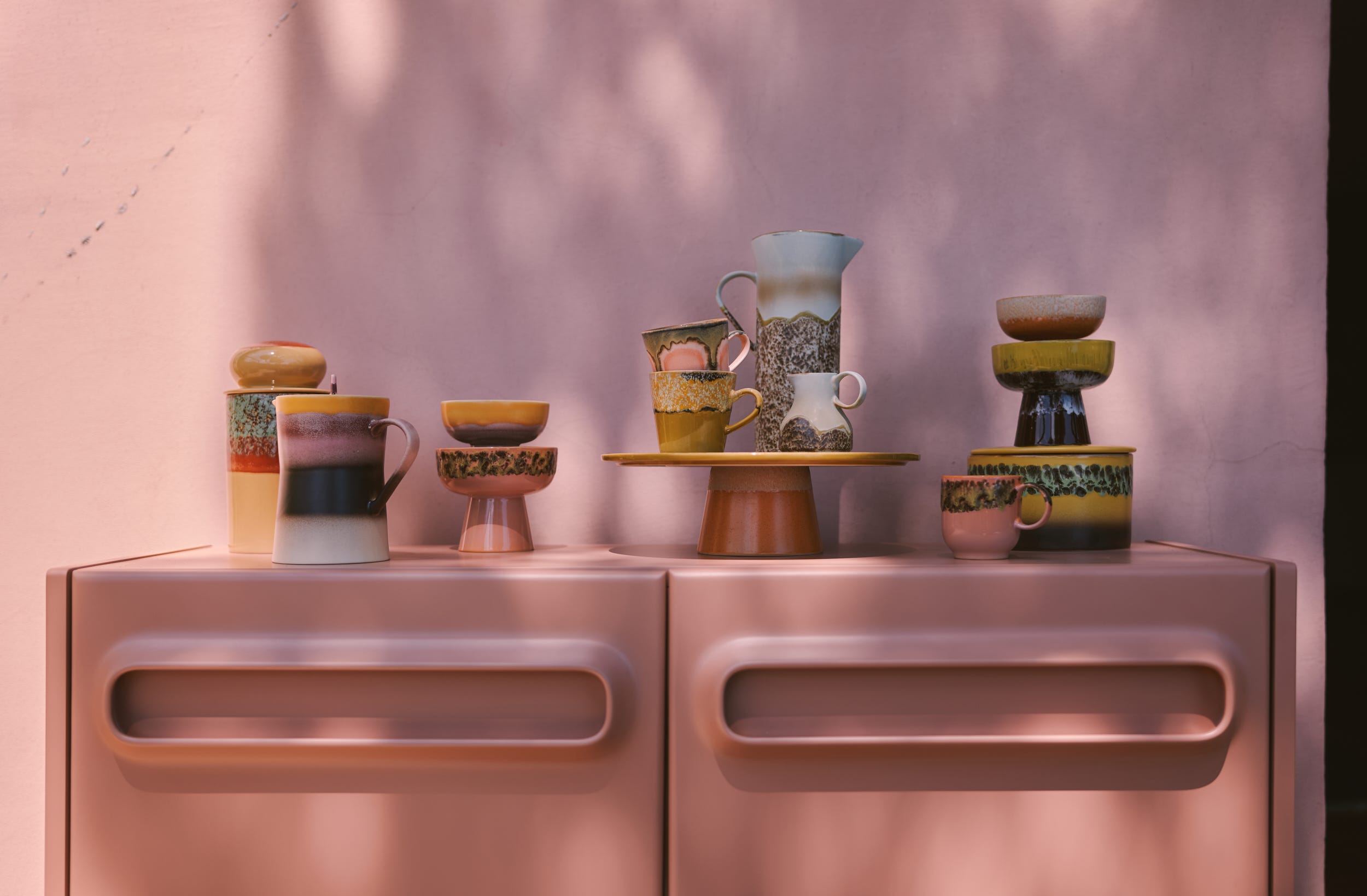 HKliving Taartplateau 70's Ceramics Papaya 33 cm