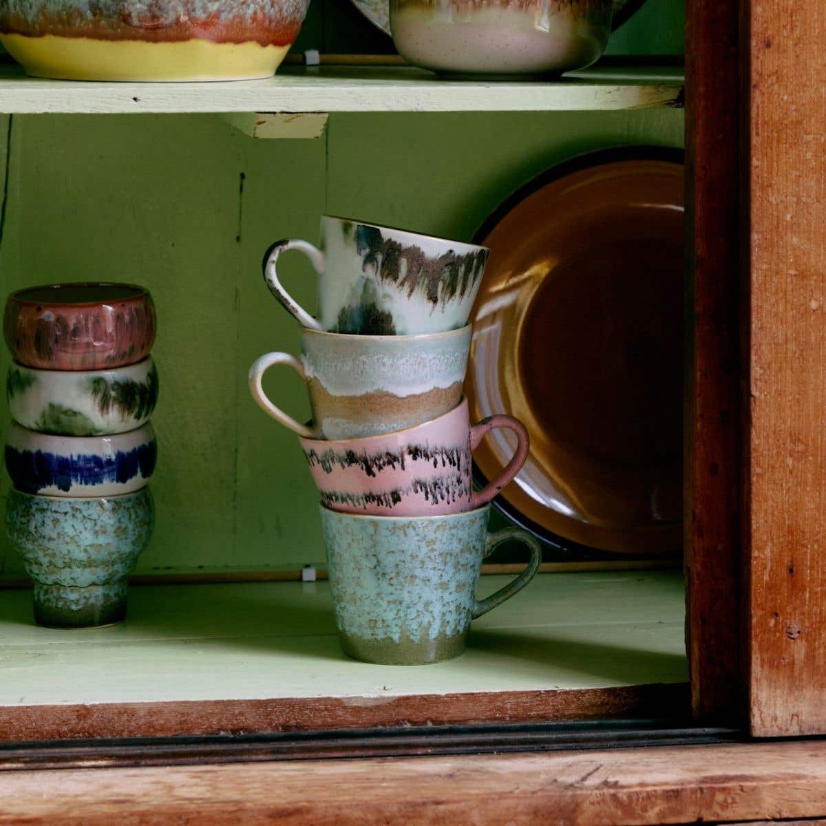 HKliving Cappuccinomok 70's Ceramics Verdigris 0.33 L