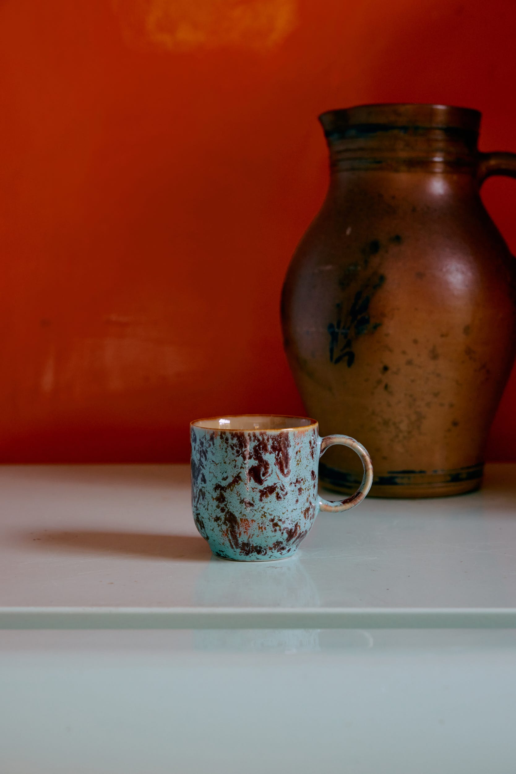 HKliving Koffiekopje 70's Ceramics Abstract 4 stuks 0.25 L
