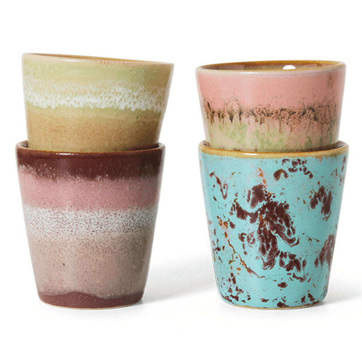 HKliving Ristrettokopje 70's Ceramics Solar 4 stuks 0.1 L