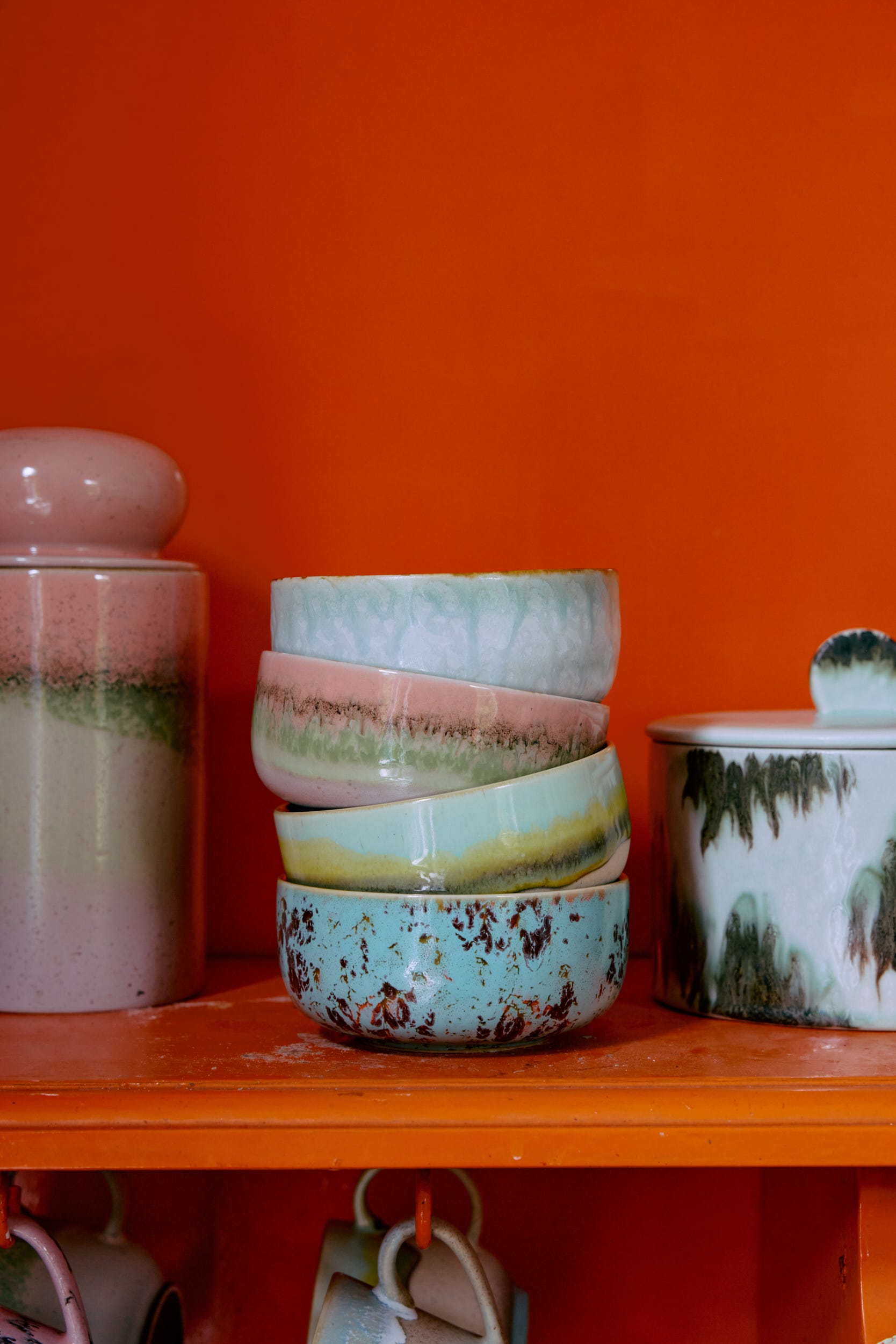 HKliving Desertkom 70's Ceramics Impression 4 stuks 12.5 cm