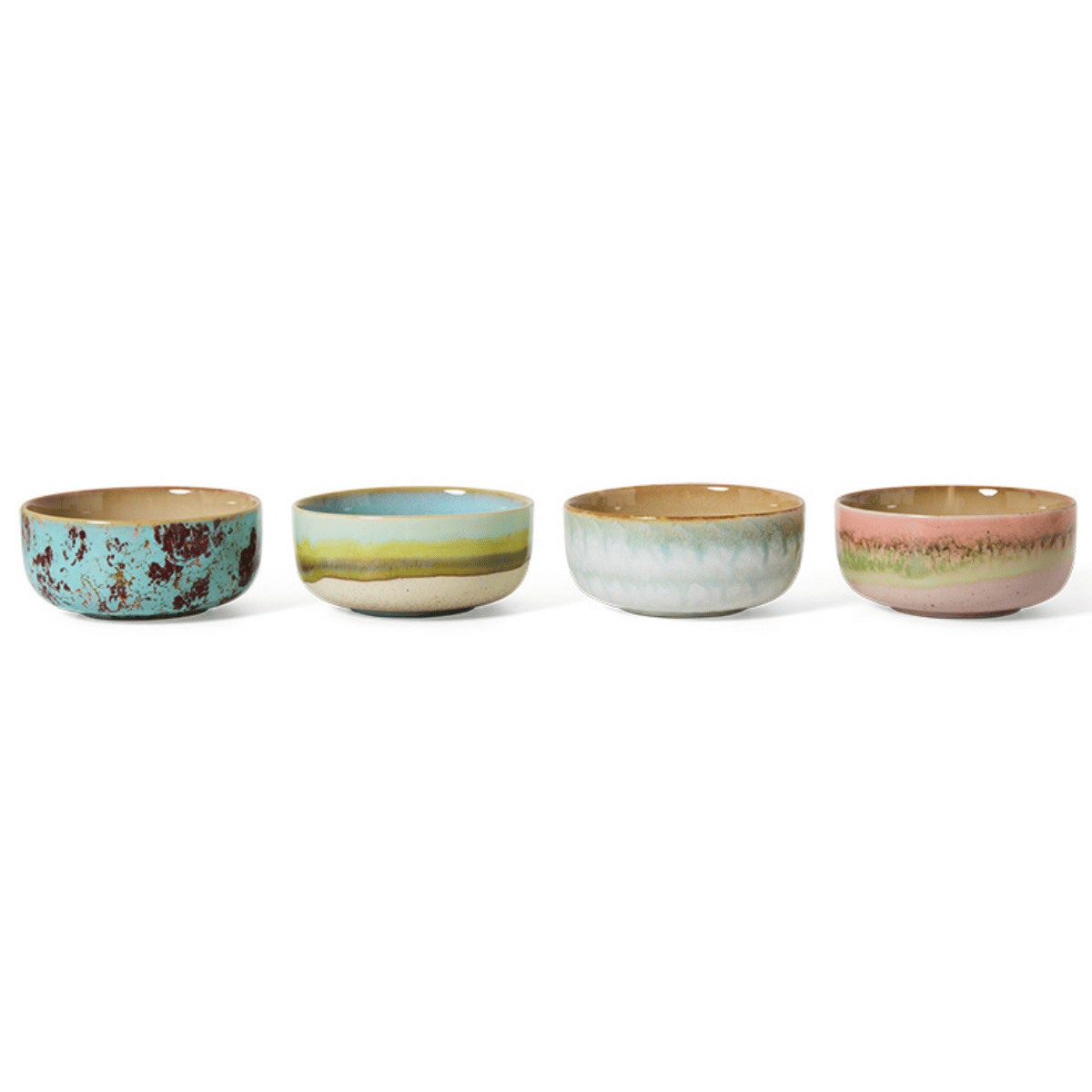 HKliving Desertkom 70's Ceramics Impression 4 stuks 12.5 cm