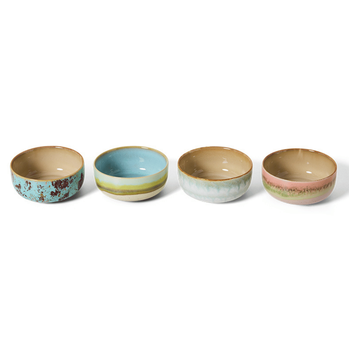 HKliving Desertkom 70's Ceramics Impression 4 stuks 12.5 cm