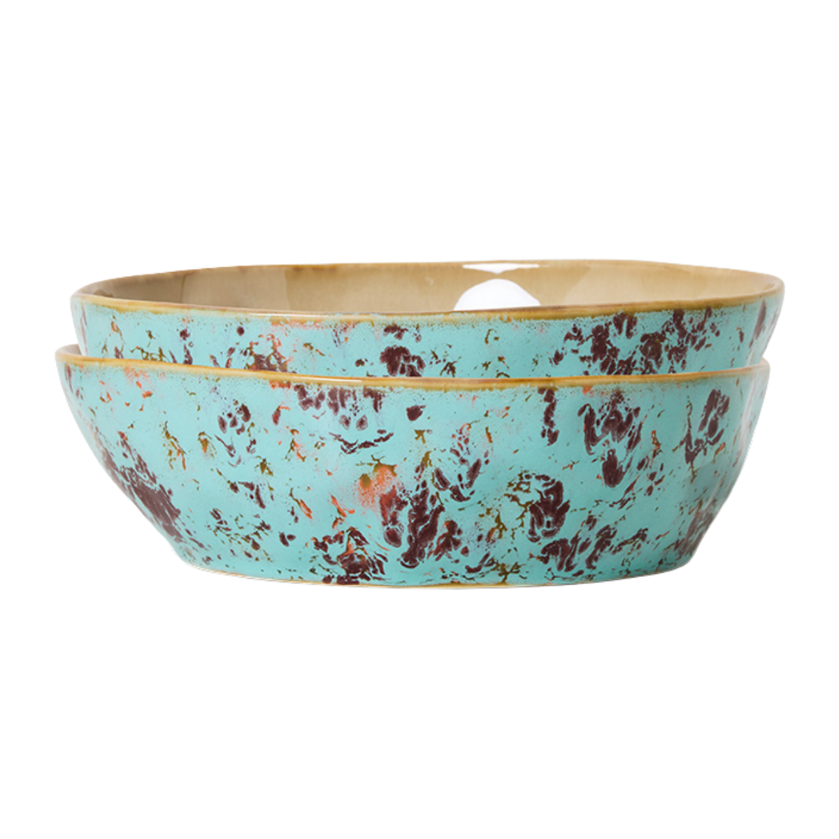 HKliving Pastakom 70's Ceramics Patina 2 stuks 19.5 cm