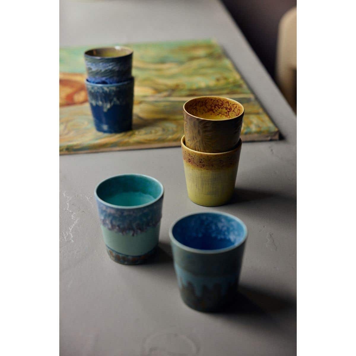 HKliving Koffiekopje 70's Ceramics Van Gogh Sunflowers 2 stuks 0.23 L