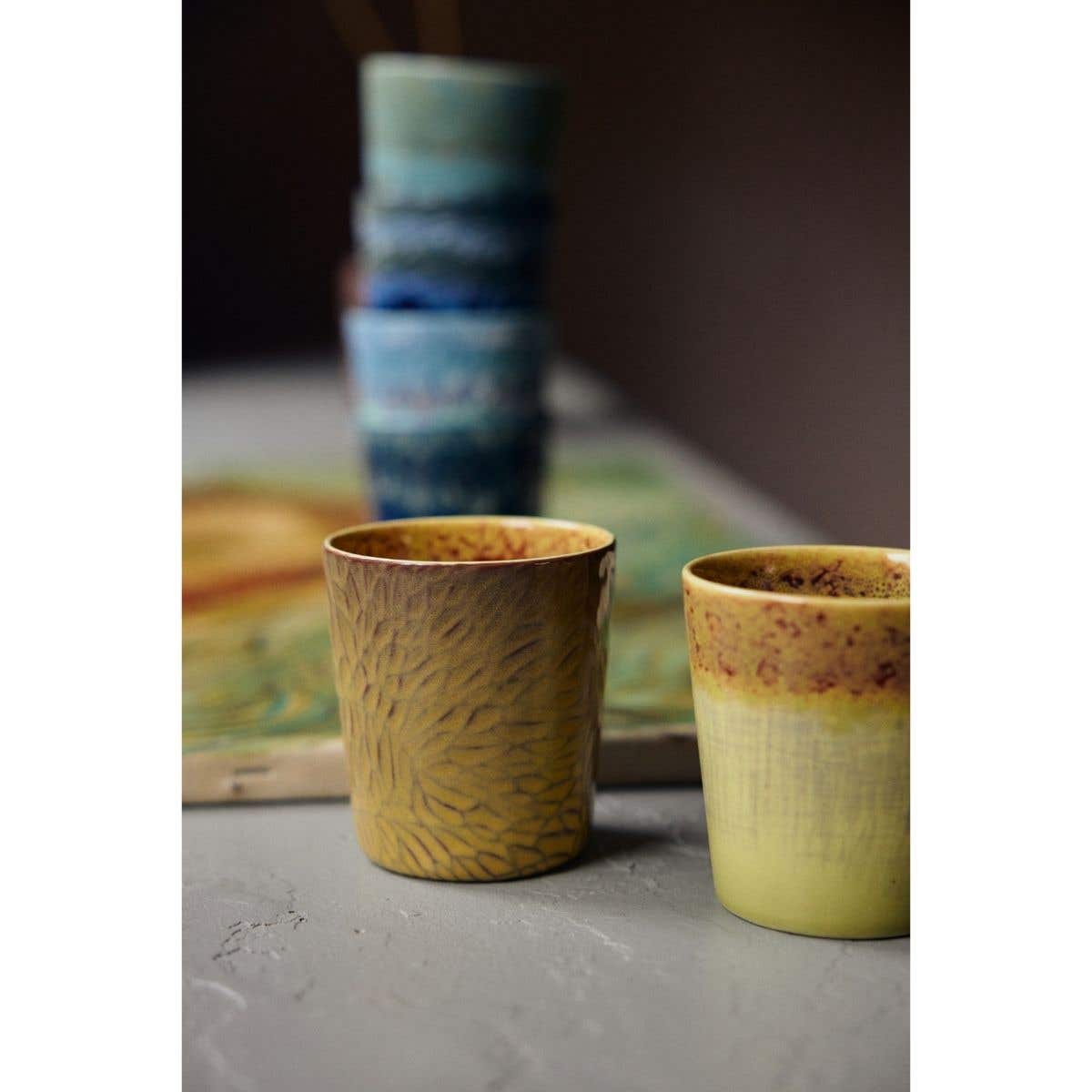 HKliving Koffiekopje 70's Ceramics Van Gogh Sunflowers 2 stuks 0.23 L