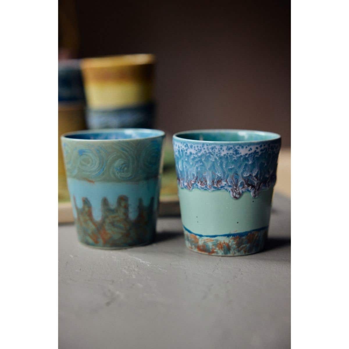 HKliving Koffiekopje 70's Ceramics Van Gogh Self Portrait 2 stuks 0.23 L