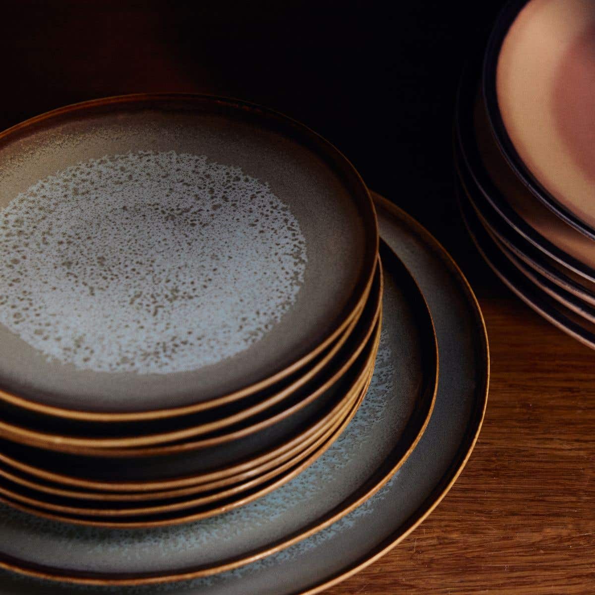 HKliving Ontbijtbord 70's Ceramics Contrast 2 stuks 22 cm
