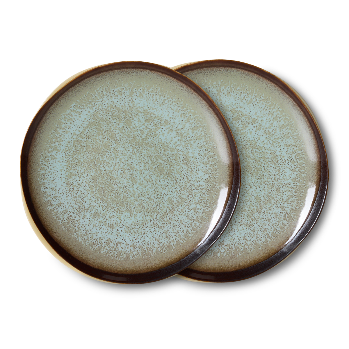 HKliving Ontbijtbord 70's Ceramics Contrast 2 stuks 22 cm