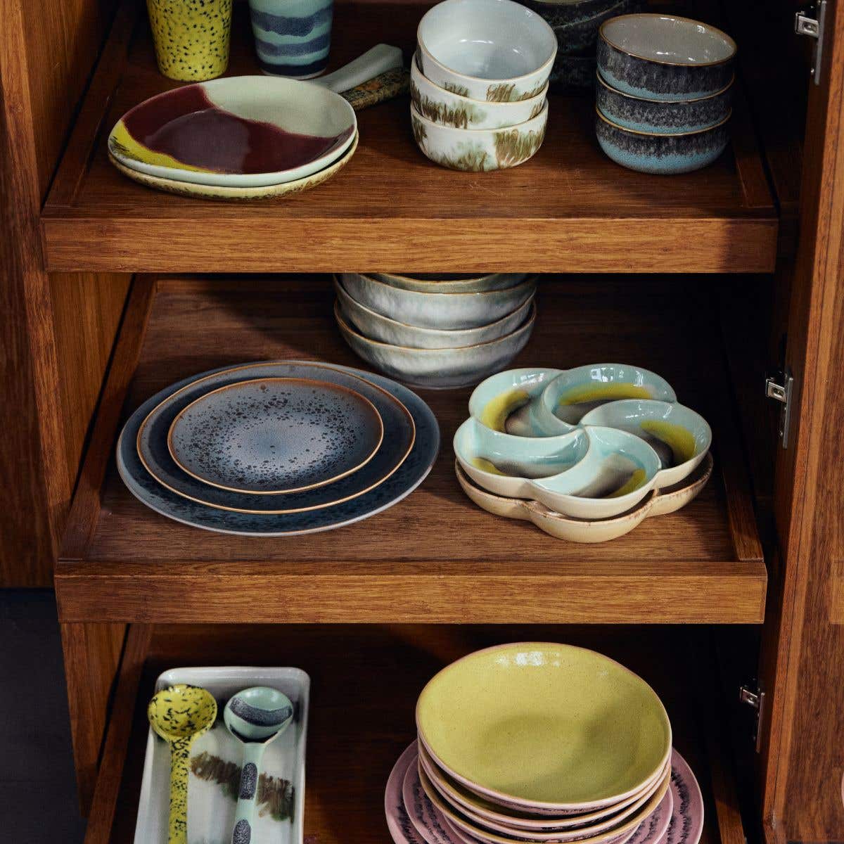 HKliving Ontbijtbord 70's Ceramics Mineral 2 stuks 22 cm