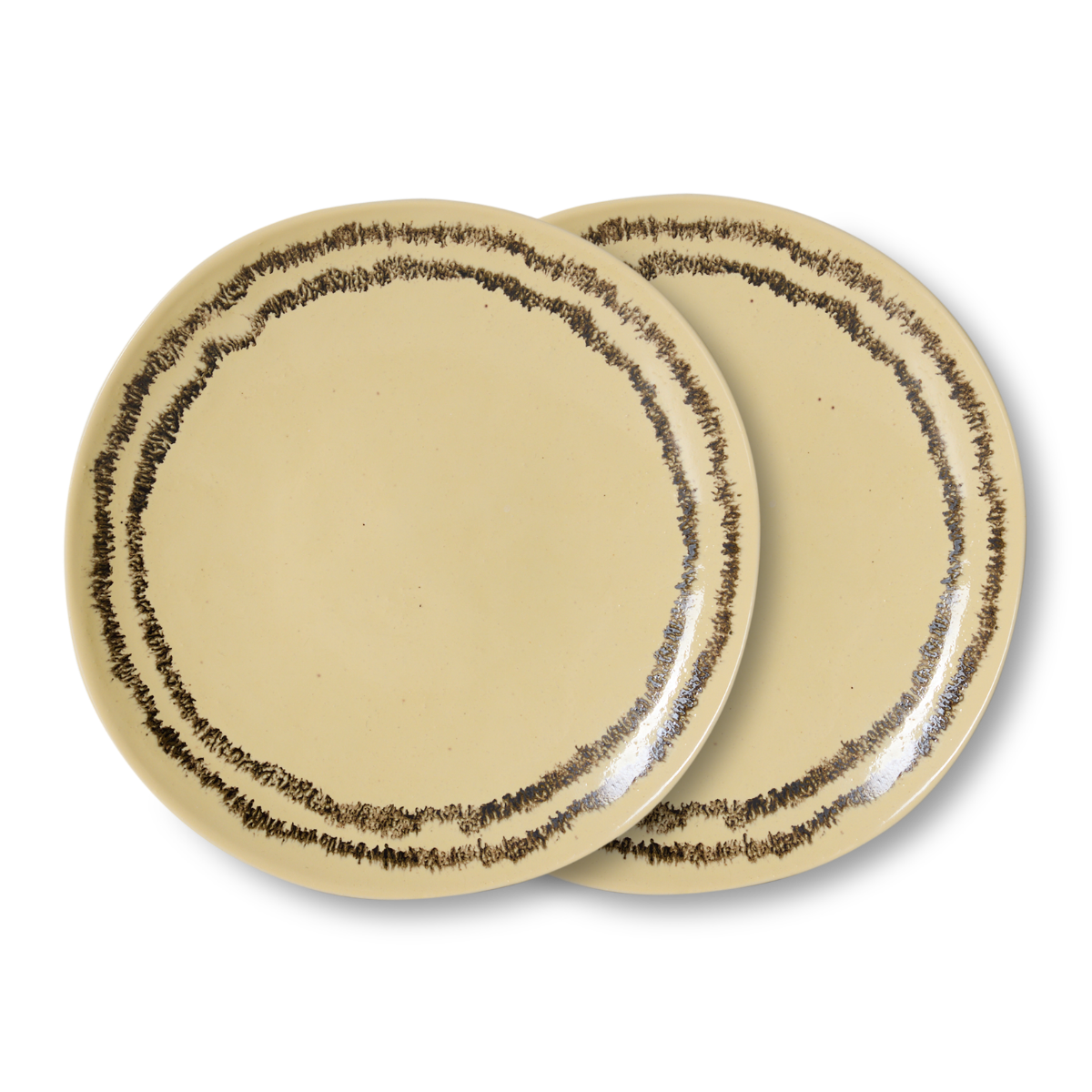 HKliving Ontbijtbord 70's Ceramics Vanilla 2 stuks 22 cm