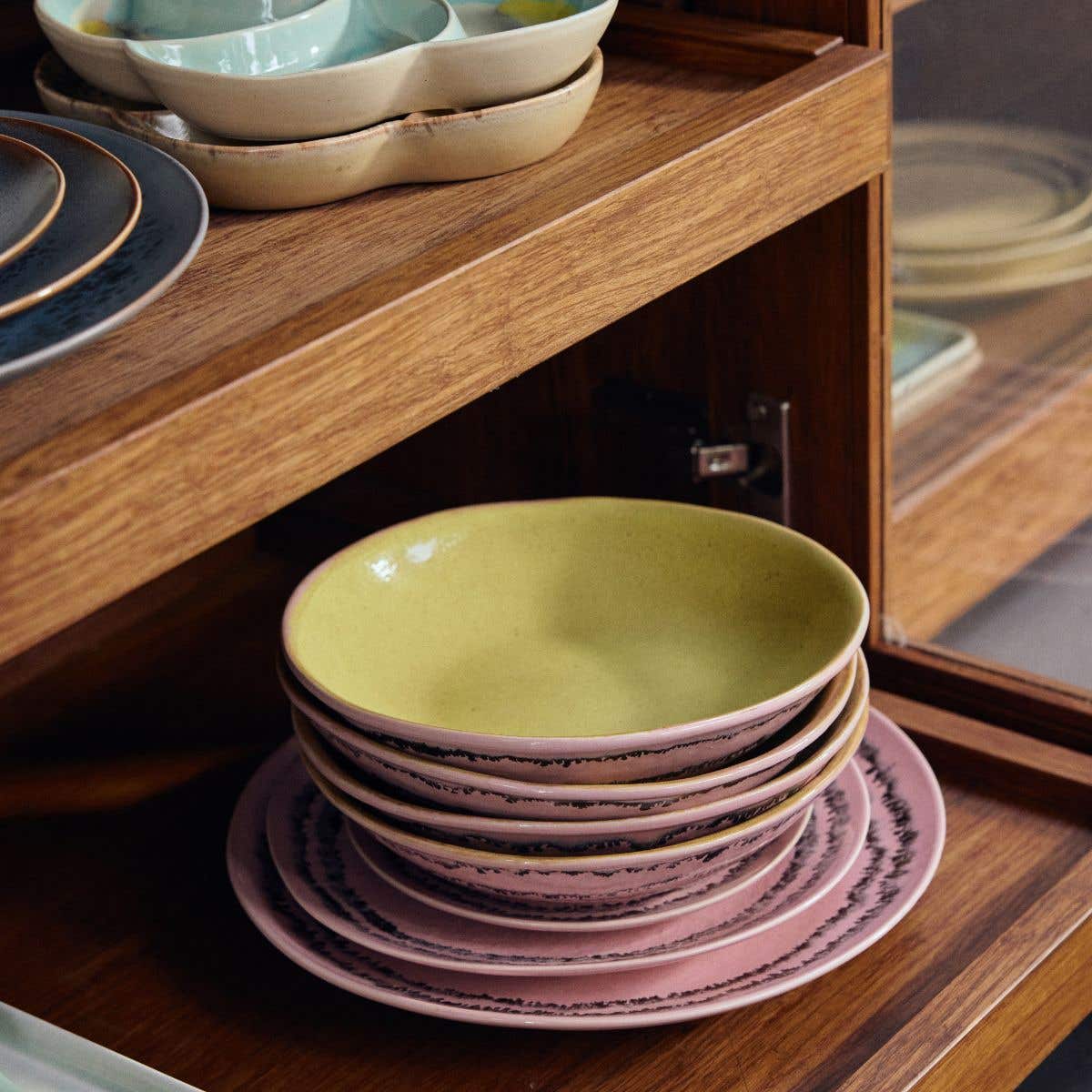 HKliving Ontbijtbord 70's Ceramics Bubble 2 stuks 22 cm