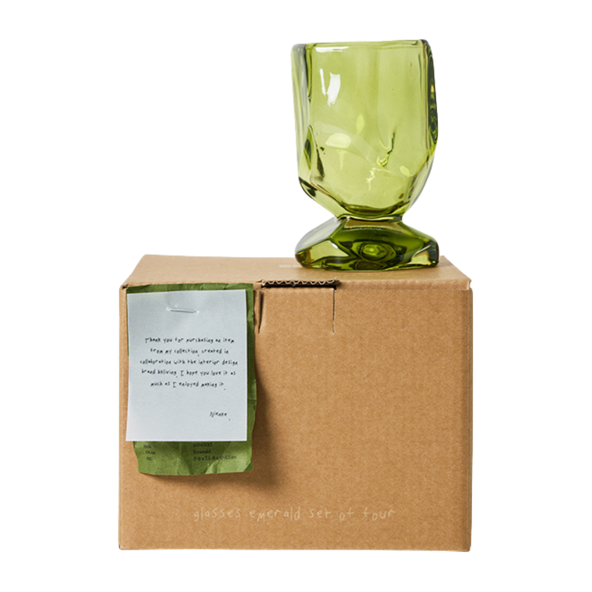 HKliving Glazen Nienke Sikkema for HKLIVING Emerald 4 stuks 11.5 cm