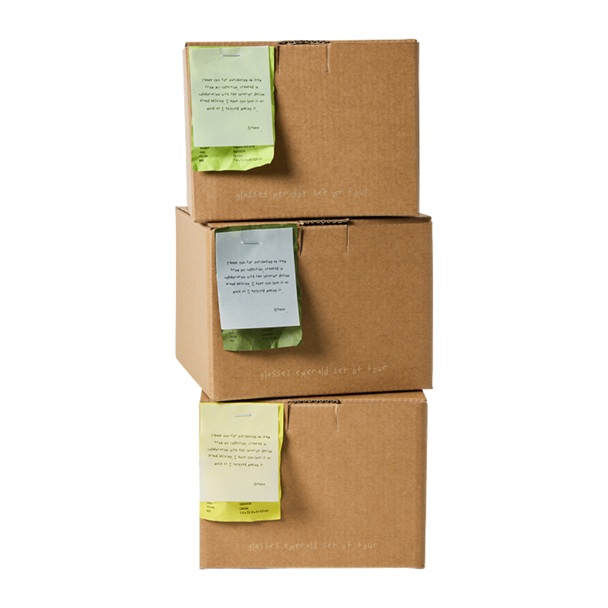 HKliving Glazen Nienke Sikkema for HKLIVING Emerald 4 stuks 11.5 cm