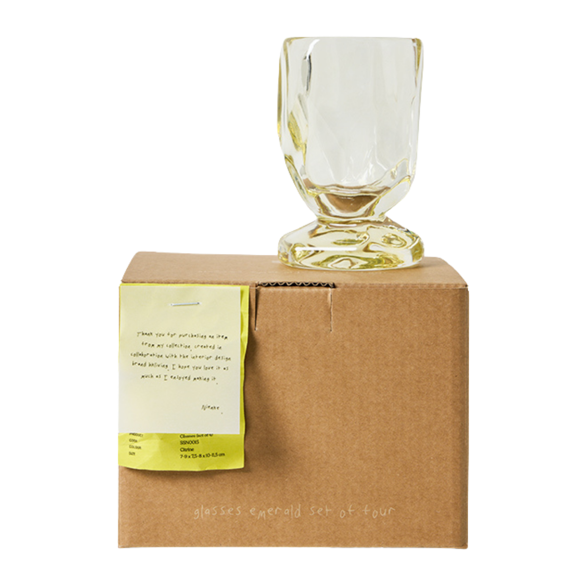 HKliving Glazen Nienke Sikkema for HKLIVING Citrine 4 stuks 0.23 L