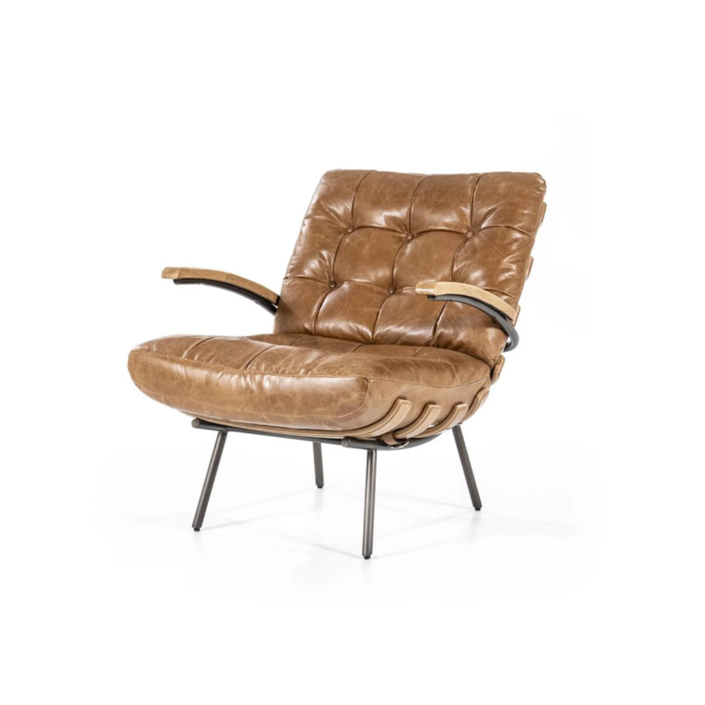 Fauteuil Bastiaan cognac java leder