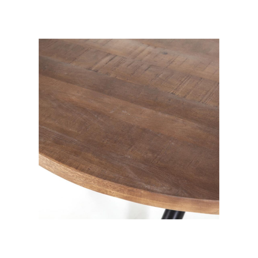 Eleonora Eettafel Rond Met Kruispoot Naturel 130 x 130 x 76 cm
