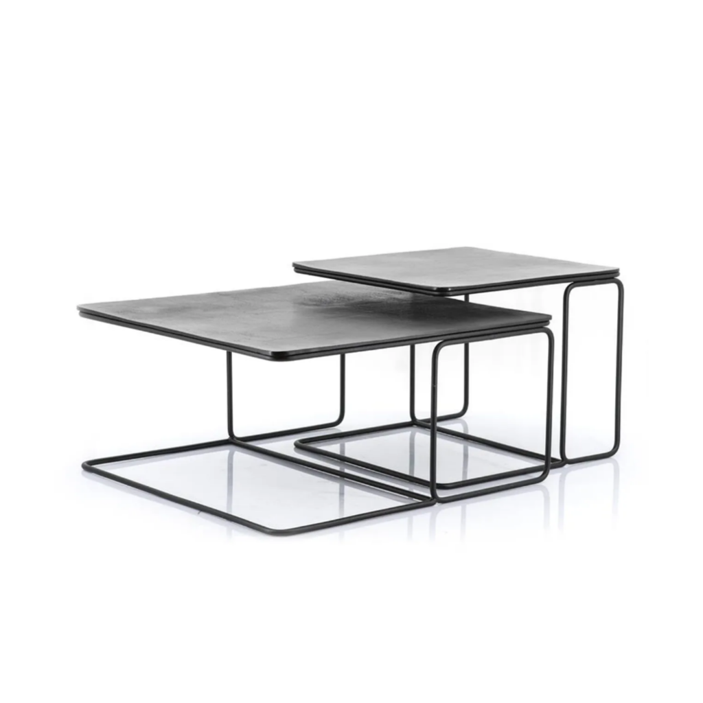 Eleonora Salontafel Set Scott Zwart 52 x 52 x 42 / 70 x 70 x 35 cm