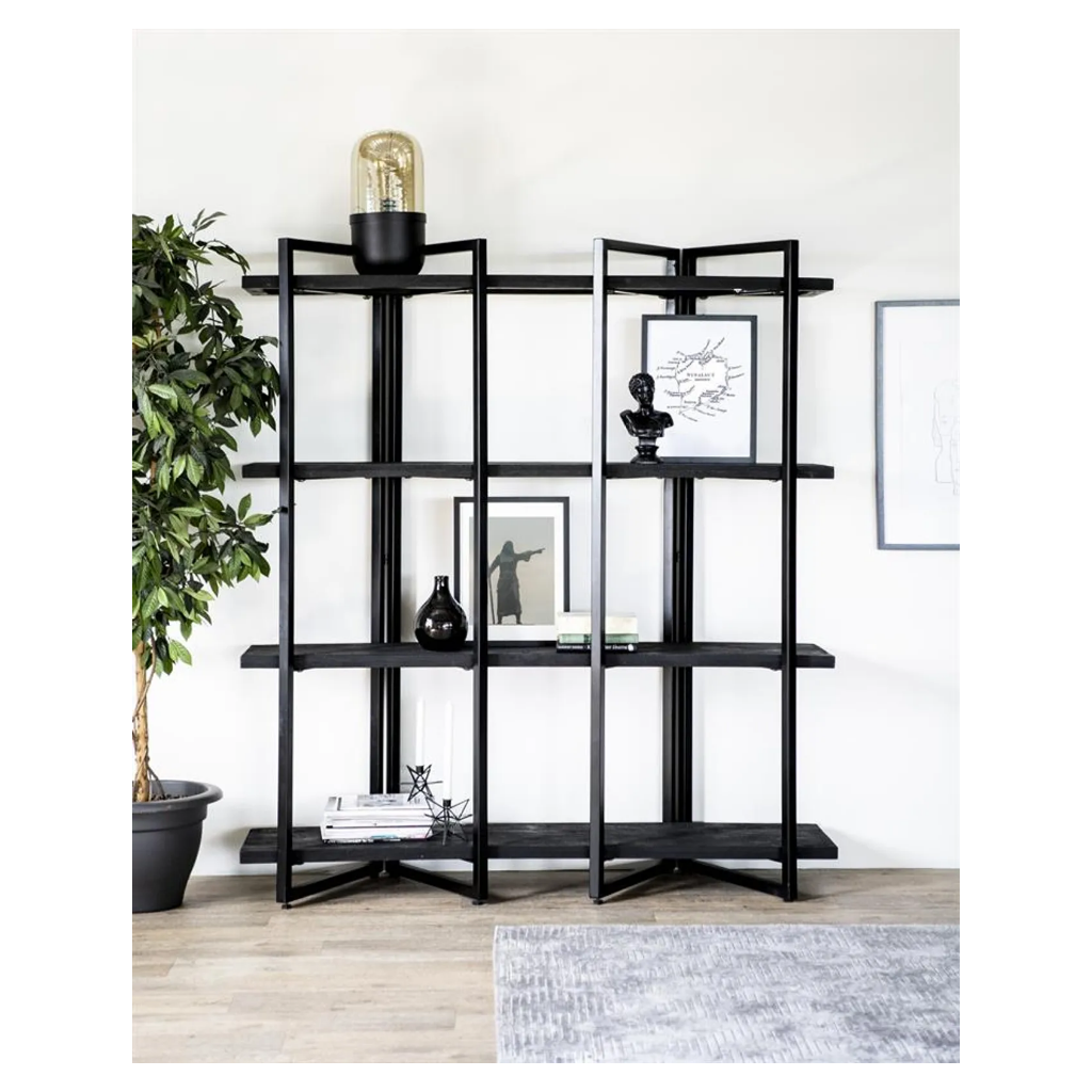 Eleonora Wandkast Eddy Hoog Zwart 160 x 44 x 180 cm